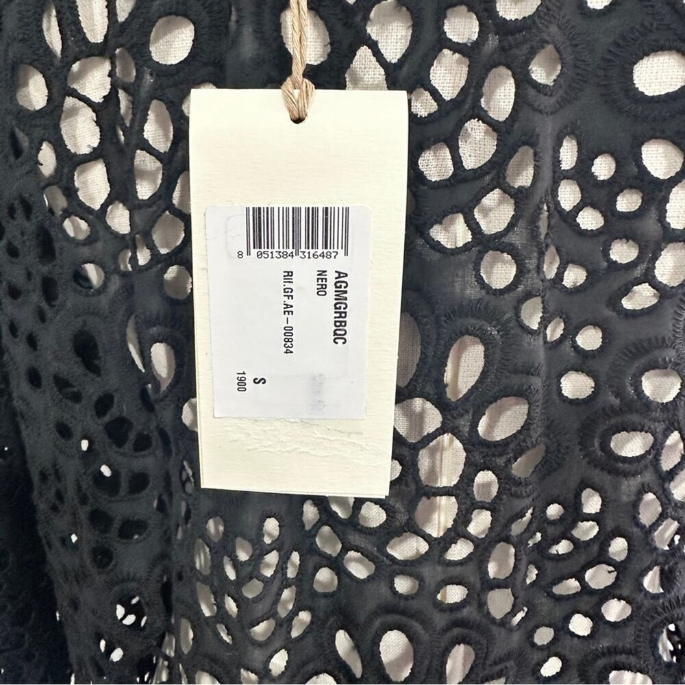 NWT DX Collection Black Eyelet Lace Maxi Dress Size S Beach Resort Cover Up - Picture 6 of 12